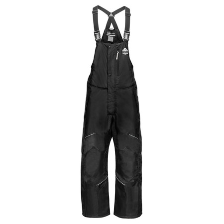 N-FERNO BY ERGODYNE 6472 XL Black Thermal Bib - 300D Oxford Shell 6472